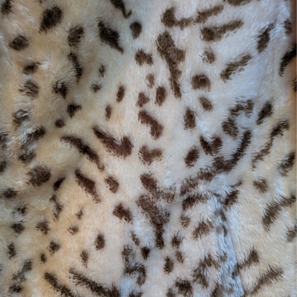 Vintage Y2K 80s Mobwife Queen Boho Festival Soft Faux Fur Snow Leopard L Coat - Picture 6 of 10